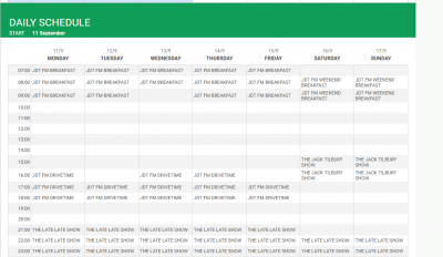 JDT FM TIMETABLE